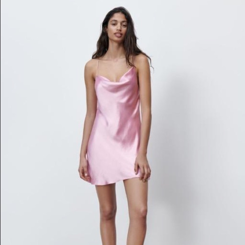 Light Pink Satin Zara dress